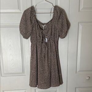 Elegant Brown Patterned Dress